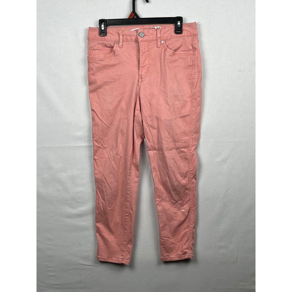 Seven7 Ankle Pants Womens Size 8 Salmon Pink Stretch Slim Five Pocket